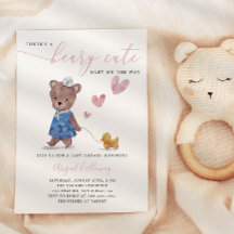 Invitación a Baby Shower de Beary Cute Teddy Bear 