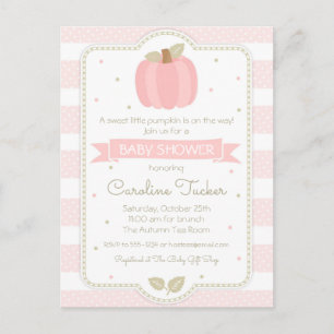Invitación a Baby Shower de Bebé Chica Rosa