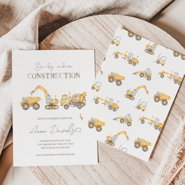 Invitación a Baby Shower de bebé en construcción (Subido por el creador)