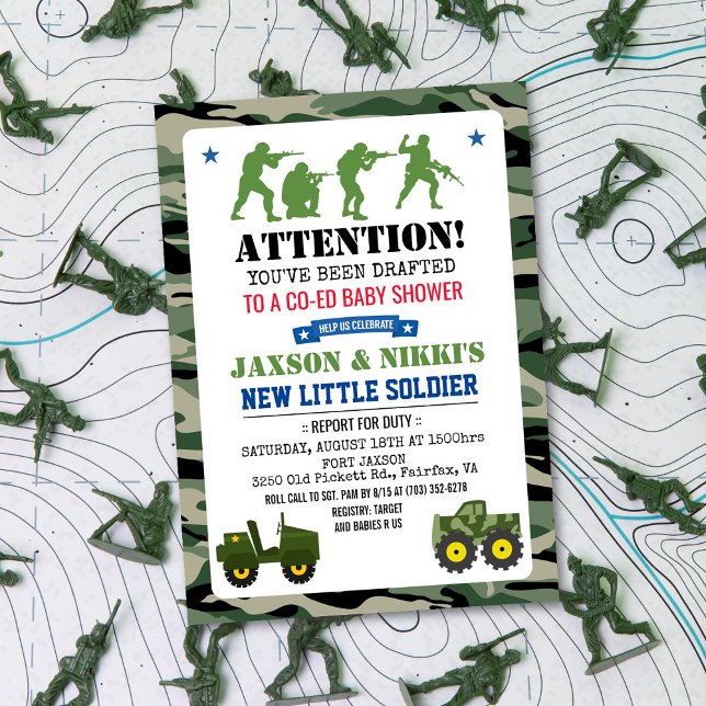 Invitación a baby shower de bebé militar (Subido por el creador)
