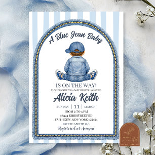 Invitación a baby shower de bebé niño en Blue Jean