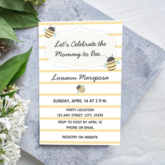 Invitación a Baby Shower de Bee (Subido por el creador)