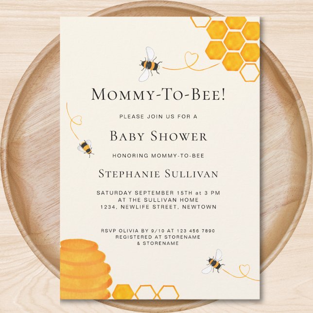 Invitación a Baby Shower de Bee (Subido por el creador)
