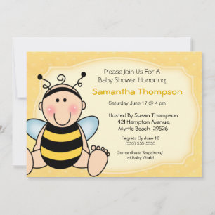 Invitación a Baby Shower de Bee