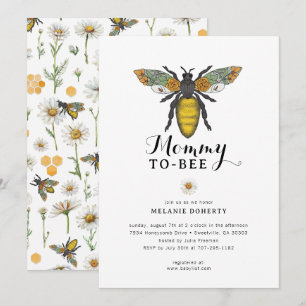 Invitación a Baby Shower de Bee   Floral de flores