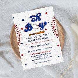 Invitación a Baby Shower de Béisbol Boy