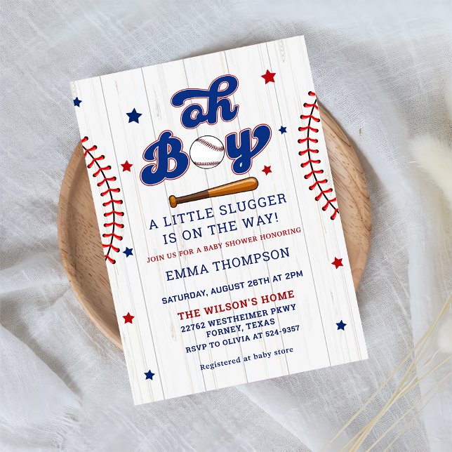 Invitación a Baby Shower de Béisbol Boy (Subido por el creador)