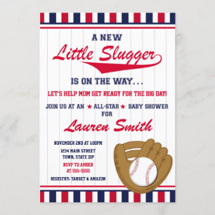 Invitación a Baby Shower de béisbol para todos los