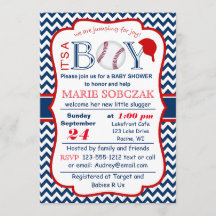 Invitación a Baby Shower de béisbol personalizable