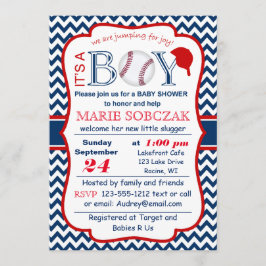 Invitación a Baby Shower de béisbol personalizable