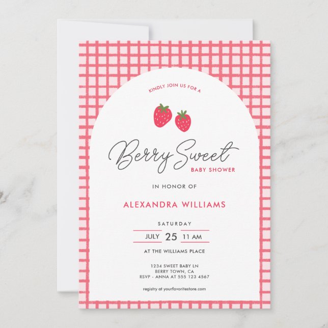 Invitación a Baby Shower de Berry Sweet (Anverso)