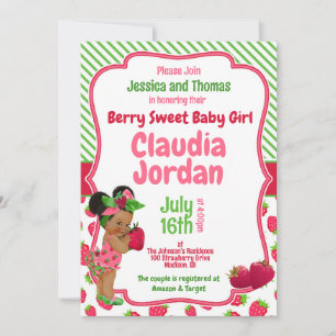 Invitación a Baby Shower de Berry Sweet Chica Stra