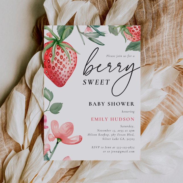 Invitación a Baby Shower de Berry Sweet Floral (Subido por el creador)