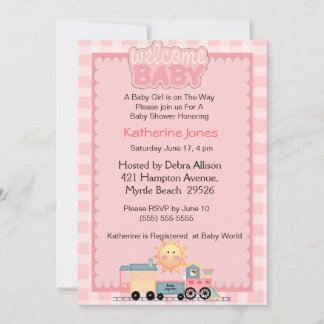 Invitación a Baby Shower de bienvenida a los trene
