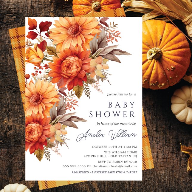 Invitación a Baby Shower de Bliss Floral de otoño (Subido por el creador)