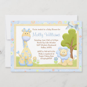 Invitación a Baby Shower de Blue Animals