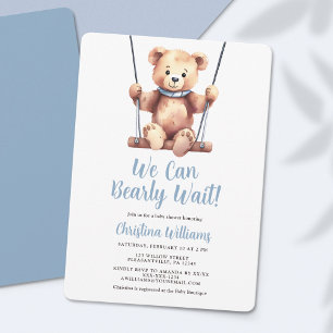 Invitación a Baby Shower de Blue Bear Boy