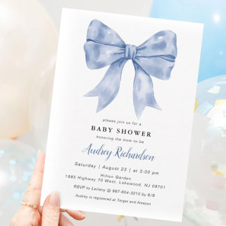 Invitación a Baby Shower de Blue Bow