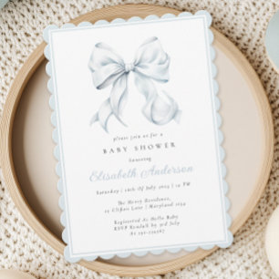 Invitación a Baby Shower de Blue Bow