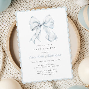 Invitación a Baby Shower de Blue Bow