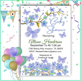 Invitación a Baby Shower de Blue Boy Butterfly