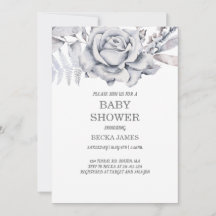 Invitación a Baby Shower de Blue Floral