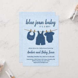 Invitación a Baby Shower de Blue Jean