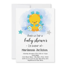 Invitación a Baby Shower de Blue Lion