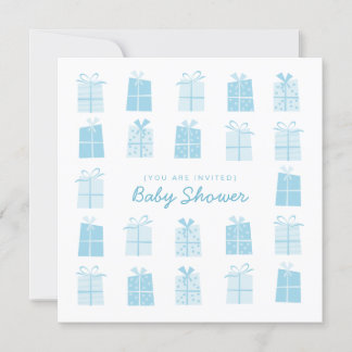 Invitación a Baby Shower de Blue Presents (Boy)