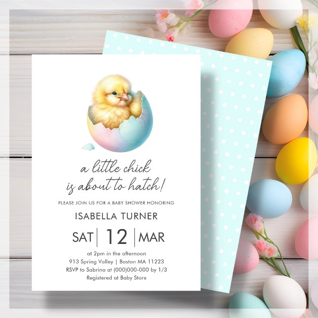 Invitación a Baby Shower de Blue Spring Chick (Subido por el creador)
