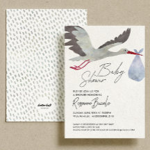 Invitación a Baby Shower de Blue Stork