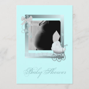 Invitación a Baby Shower de Blue Stroller Photo