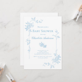 Invitación a Baby Shower de Blue Tea Fiesta