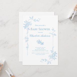 Invitación a Baby Shower de Blue Tea Fiesta
