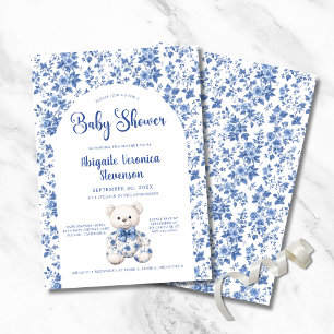Invitación a Baby Shower de Blue Toile