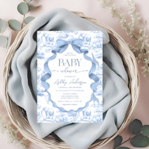 Invitación a Baby Shower de Blue Toile Safari