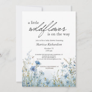 Invitación a Baby Shower de Blue Wildflower