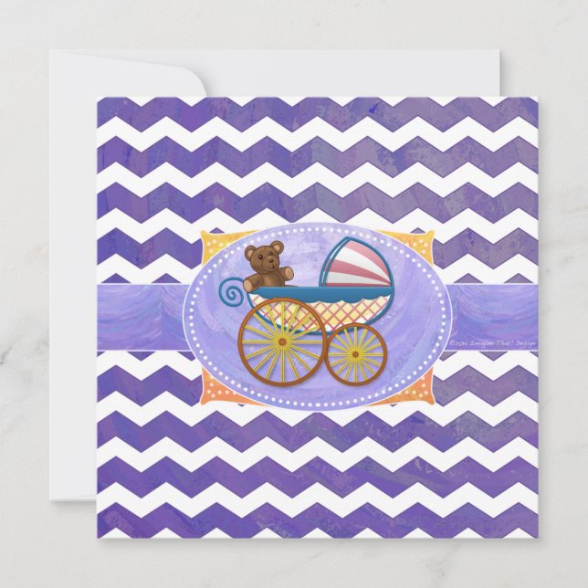 Invitación a Baby Shower de Blueberry Smear (Anverso)