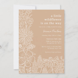 Invitación a Baby Shower de Boho Beige Wildflower