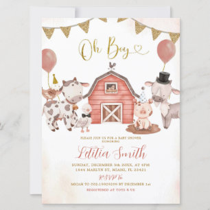 Invitación a Baby Shower de Boho Boy Farm