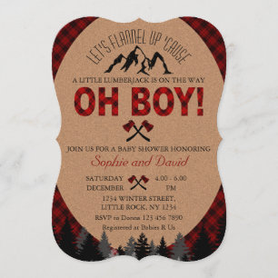 Invitación a Baby Shower de Boho Boy Lumberjack Re