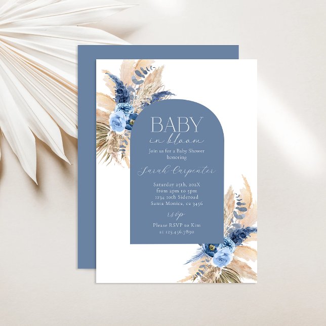 Invitación a Baby Shower de Boho Boy Pampas (Subido por el creador)