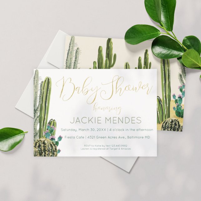Invitación a Baby Shower de Boho Cactus (Subido por el creador)