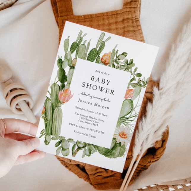 Invitación a Baby Shower de Boho Cactus (Subido por el creador)
