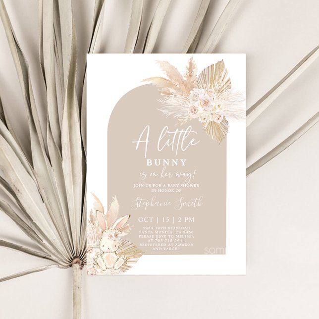 Invitación a Baby Shower de Boho Chica Bunny Rabbi (Subido por el creador)
