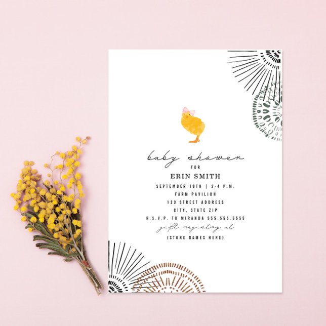 Invitación a Baby Shower de Boho Chick Pink (Subido por el creador)