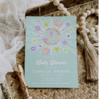 Invitación a Baby Shower de Boho Daisy Chica