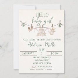 Invitación a Baby Shower de Boho Earth Pink Chica