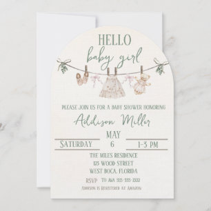 Invitación a Baby Shower de Boho Earth Pink Chica