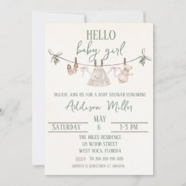Invitación a Baby Shower de Boho Earth Pink Chica